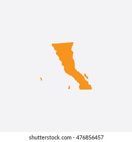 Map of Baja California Vector Illustration