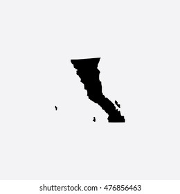 Map of Baja California Vector Illustration