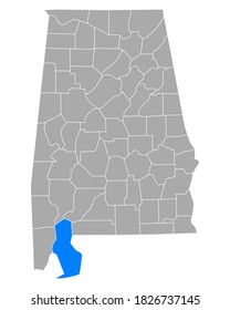 Mapa de Baldwin en Alabama en blanco
