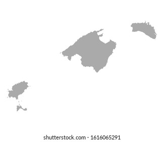 Map of Balearic Islands as vector illustration