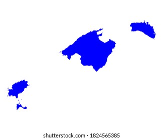 Map of Balearic Islands as vector illustration