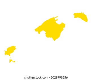 Map of Balearic Islands as vector illustration