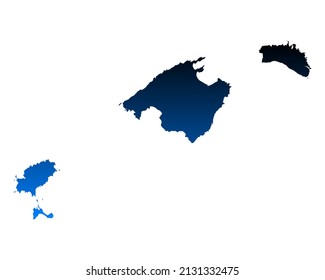 Map of Balearic Islands as vector illustration