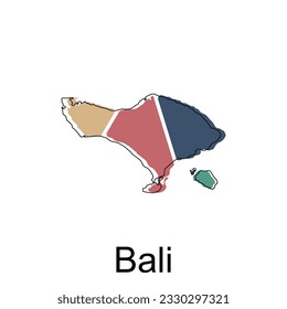 Map of Bali design template, vector illustration of Map of Indonesia on white background