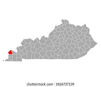 Map of Ballard in Kentucky on white