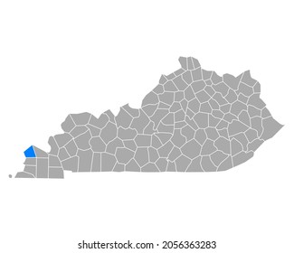Map of Ballard in Kentucky on white