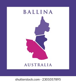 Map Of Ballina City Geometric Creative Logo