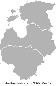 Map of Baltic States (Estonia, Latvia, Lithuania). Vector illustration