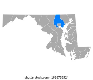 Map Of Baltimore County In Maryland On White