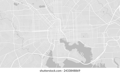 Map of Baltimore, USA. Detailed city vector map, metropolitan area. Streetmap with roads and water.