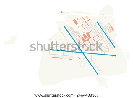 Map of BaltimoreWashington International Thurgood Marshall Airport (IATA-code: BWI). Map Data from OpenStreetMap
