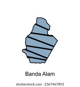 Map of Banda Alam City illustration design template, suitable for your company