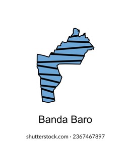 Map of Banda Baro City illustration design template, suitable for your company