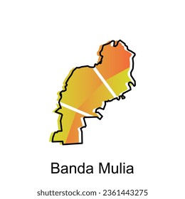 Map of Banda Mulia City modern outline, High detailed vector illustration Design Template, suitable for your company