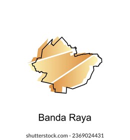 Map of Banda Raya City illustration design Abstract, designs concept, logos, logotype element for template.