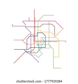 Map of the Bangkok metro, Subway, Template of city transportation scheme for underground road. Vector illustration.