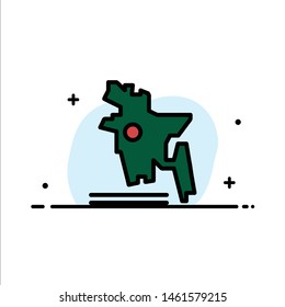 Map, Bangladesh Country, Bangladesh  Business Flat Line Filled Icon Vector Banner Template. Vector Icon Template background