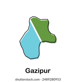Map Bangladesh Country With City of Gazipur, geometric outline modern design template element