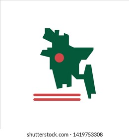 Map, Bangladesh Country, Bangladesh  Flat Color Icon. Vector icon banner Template