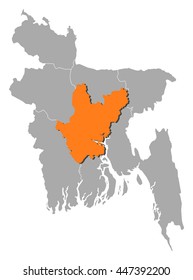 Map - Bangladesh, Dhaka