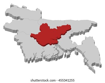 Map - Bangladesh, Dhaka - 3D-Illustration