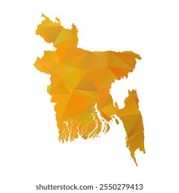 Map of Bangladesh - Gold Polygonal Design For Your. Vector illustration eps 10.