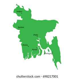 map of Bangladesh with main cities