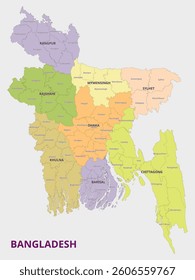 Map of Bangladesh showing administrative divisions