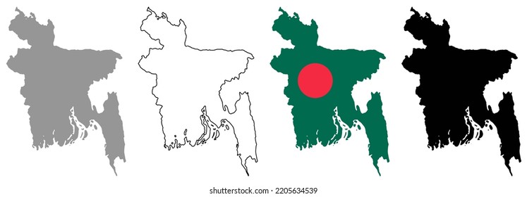 Map Bangladesh vector background. Isolated country texture
