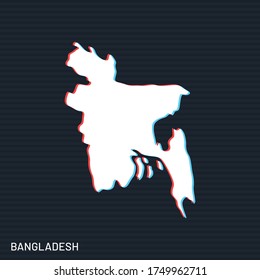 Map of Bangladesh Vector Design Template On Dark Background.