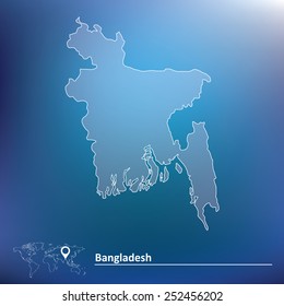 Mapa de Bangladesh - ilustración vectorial
