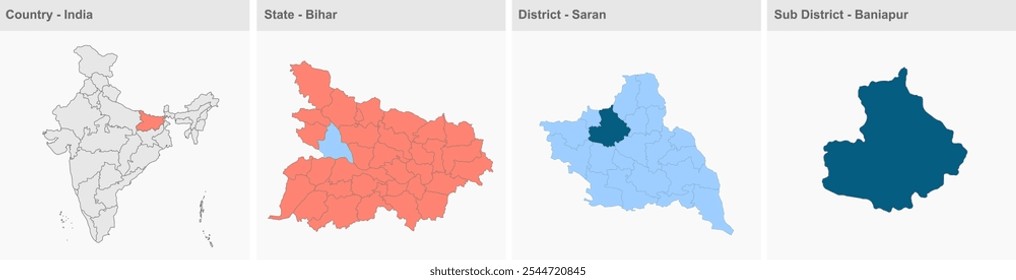 Mapa de Baniapur, Distrito de Saran, Estado de Bihar, República da Índia, Governo de Bihar, Território indiano, Índia Oriental, política, aldeia, turismo
