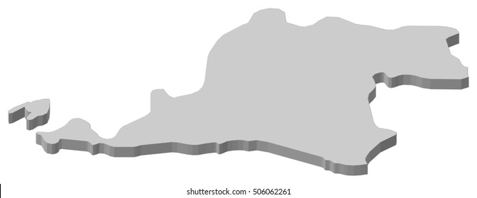 Map - Banten (Indonesia) - 3D-Illustration