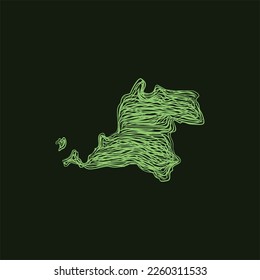 map of Banten silhouette illustration design