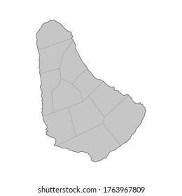 Map Barbados Divided Regions Outline Map Stock Vector (Royalty Free ...