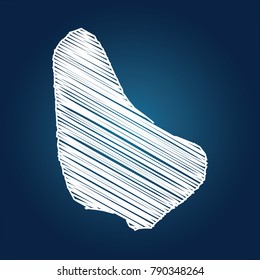 Map of Barbados, Drawing map on blackboard of Barbados. drawn on chalkboard with scribbled map of Barbados can be use for education. vector illustration.
