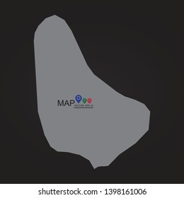 Map of Barbados, High Detailed Map of Barbados isolated on white background.Vector illustration eps 10 - Vector