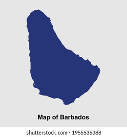 Map of Barbados isolated vector illustration