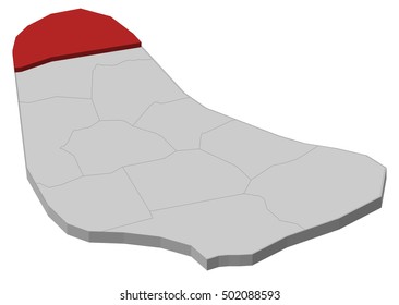 Map - Barbados, Saint Lucy - 3D-Illustration