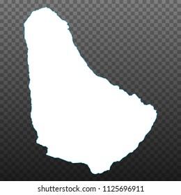 Map of Barbados. Vector illustration on transparent background. Items are placed on separate layers and editable. Vector illustration eps 10.