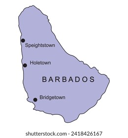 Map of Barbados vector illustration simple design