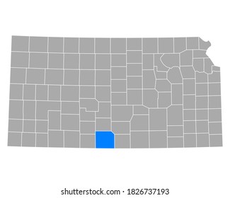 Map of Barber in Kansas on white