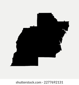Mapa del condado de Barbour - Alabama - Estados Unidos: silueta de esquema elemento gráfico Ilustración diseño de plantilla
