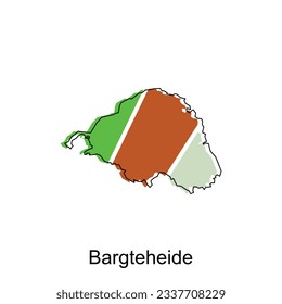 map of Bargteheide vector colorful geometric design template, national borders and important cities illustration