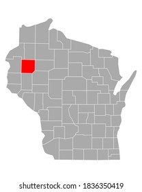 Map of Barron in Wisconsin on white
