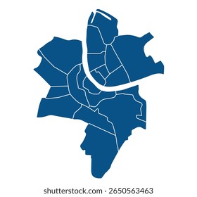 Mapa da cidade de Basileia com distritos