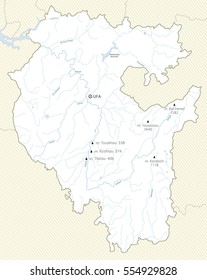 Map of Bashkortostan Republic, Russia