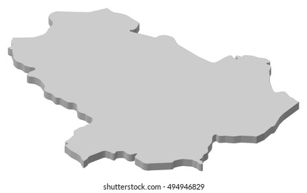 Map - Basilicata (Italy) - 3D-Illustration