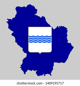 Map of Basilicata is a state Italy with flag. Vector Illustration