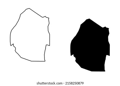 Map of . Basis silhouettes on white background